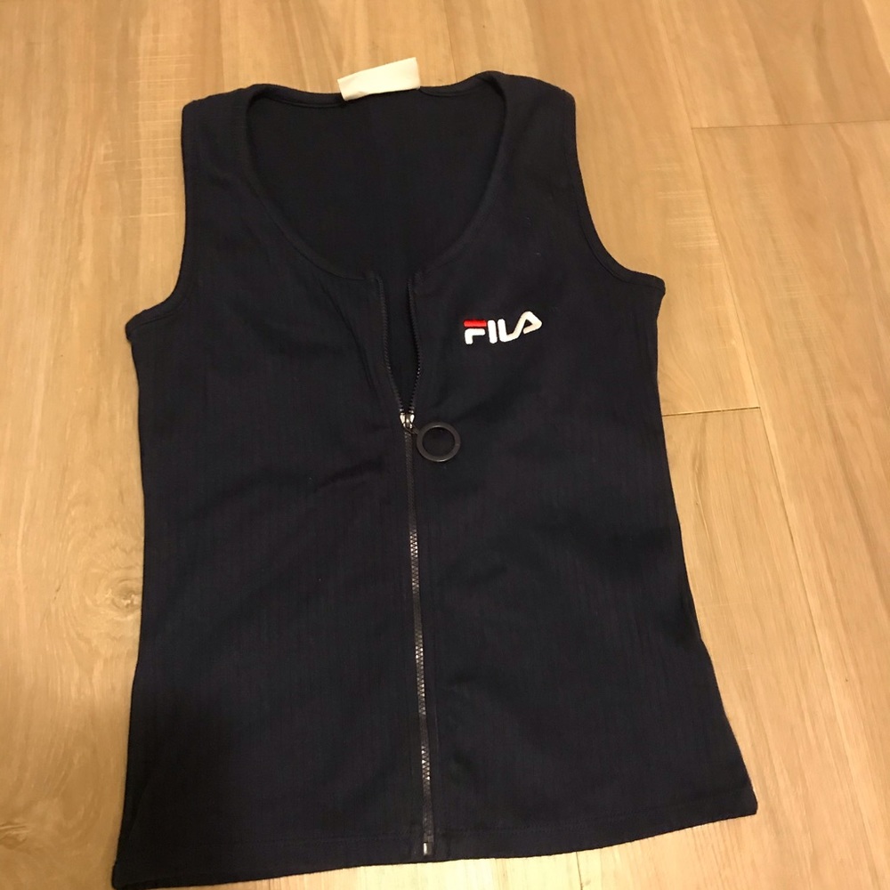 Fila tank with zipper detail
